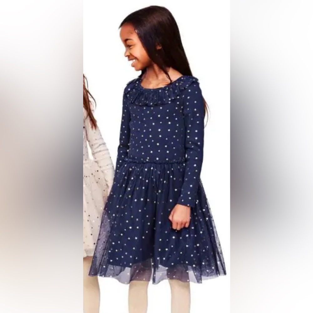 NEW Mini Boden Twirly Tulle Dress College Navy Gold Stars Girls 2-3 Years - Picture 11 of 13